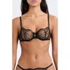 Etam Whisper Of Desire Underwire Balconette Bra In Black