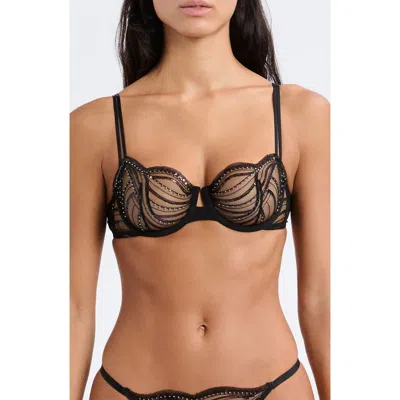 Etam Whisper Of Desire Underwire Balconette Bra In Black