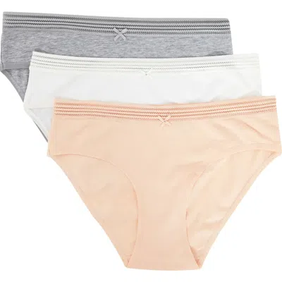 Etam Yasmine 3-pack Lace Trim Bikinis In Multicolor