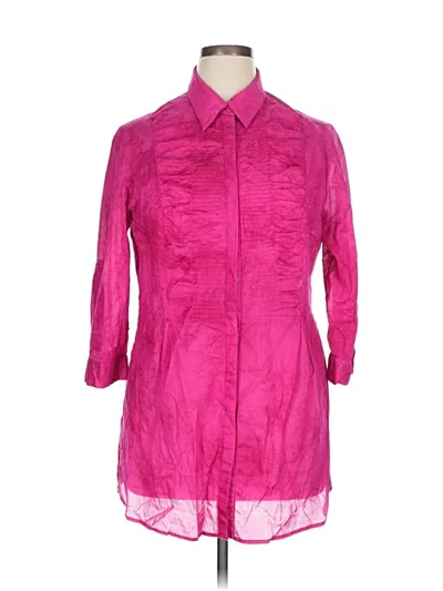 Pre-owned Etcetera 3/4 Sleeve Button Down Shirt In Pink