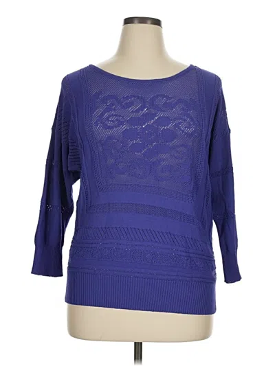 Pre-owned Etcetera 3/4 Sleeve Top Purple Boatneck Tops