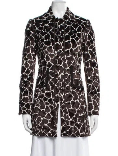 Pre-owned Etcetera Animal Print Jacket In Brown