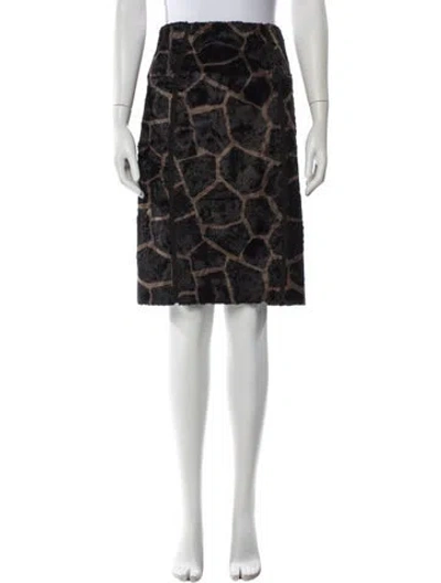 Pre-owned Etcetera Animal Print Knee-length Skirt In Multi