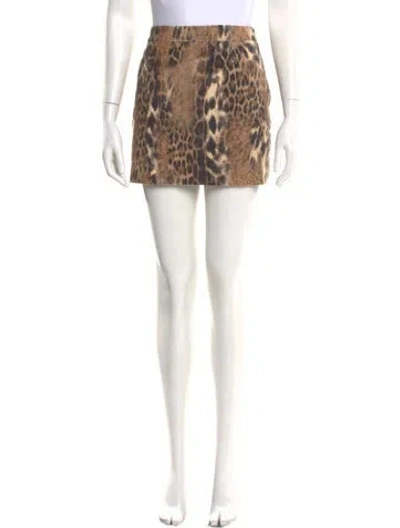 Pre-owned Etcetera Animal Print Mini Skirt In Multicolor
