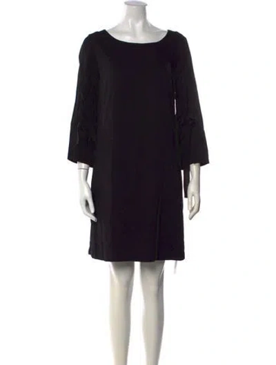 Pre-owned Etcetera Bateau Neckline Knee-length Dress In Black