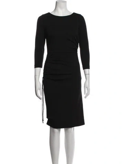 Pre-owned Etcetera Bateau Neckline Knee-length Dress In Black