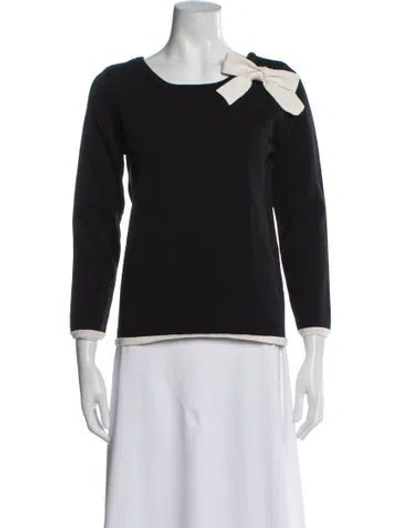 Pre-owned Etcetera Bateau Neckline Sweater In Black