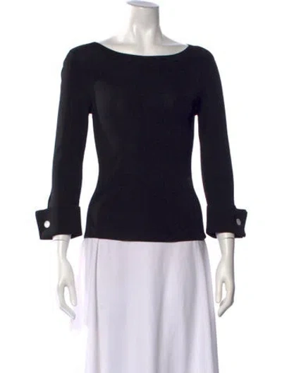Pre-owned Etcetera Bateau Neckline Sweater In Black