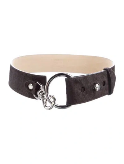 Pre-owned Etcetera Calf Hair Waist Belt In Brown