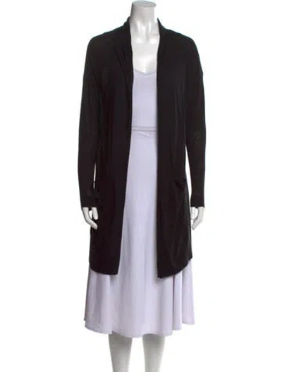 Pre-owned Etcetera Cashmere Open Front Sweater In Black