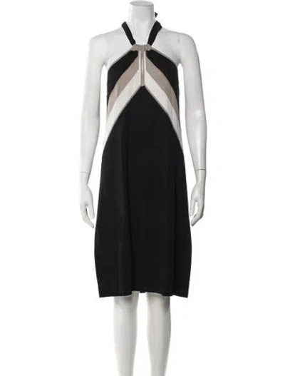 Pre-owned Etcetera Colorblock Pattern Knee-length Dress In Black