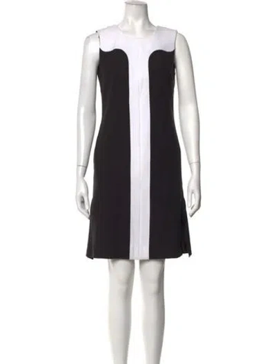 Pre-owned Etcetera Colorblock Pattern Knee-length Dress In Black