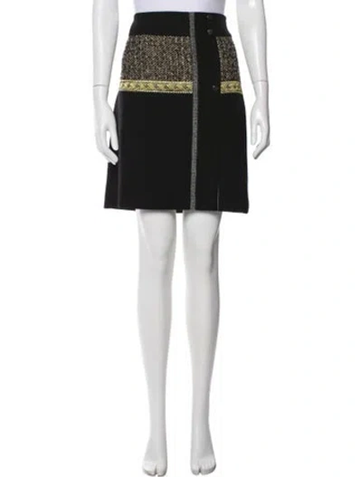 Pre-owned Etcetera Colorblock Pattern Knee-length Skirt In Black