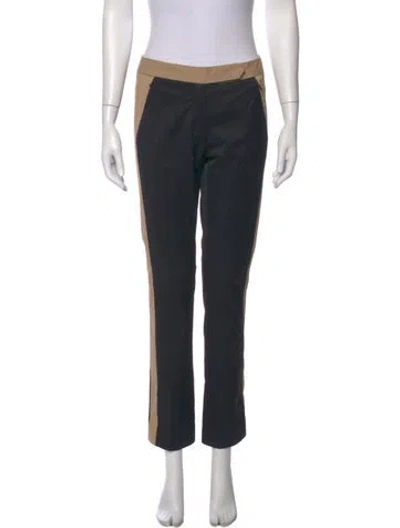 Pre-owned Etcetera Colorblock Pattern Straight Leg Pants In Black