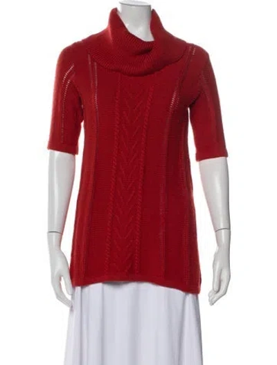 Pre-owned Etcetera Cowl Neck Sweater In Red