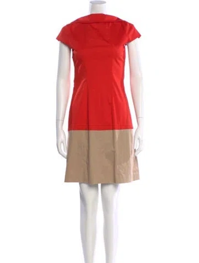 Pre-owned Etcetera Crew Neck Knee-length Dress In Orange
