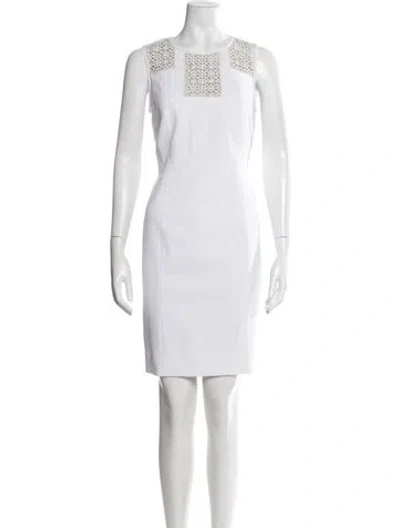 Pre-owned Etcetera Crew Neck Knee-length Dress In White