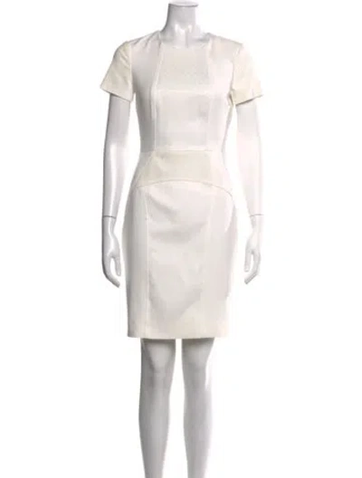Pre-owned Etcetera Crew Neck Knee-length Dress In White