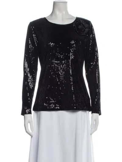 Pre-owned Etcetera Crew Neck Long Sleeve Top In Blue