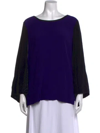 Pre-owned Etcetera Crew Neck Long Sleeve Top In Purple