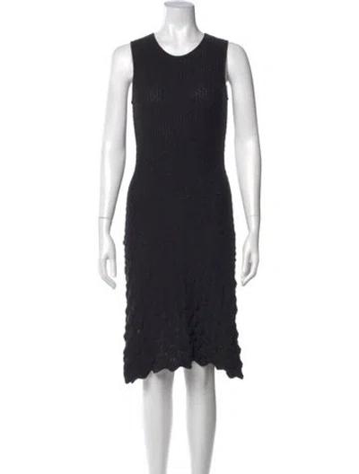 Pre-owned Etcetera Crew Neck Midi Length Dress In Black