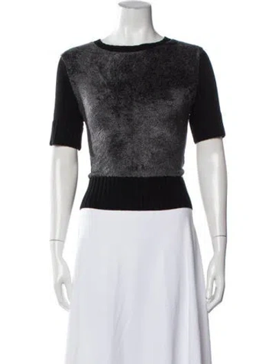 Pre-owned Etcetera Crew Neck Short Sleeve Top In Black