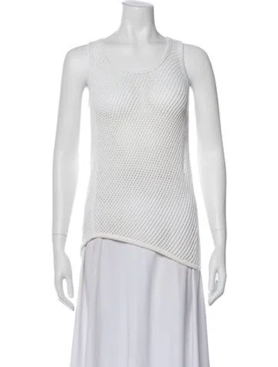 Pre-owned Etcetera Crew Neck Sleeveless Top In White
