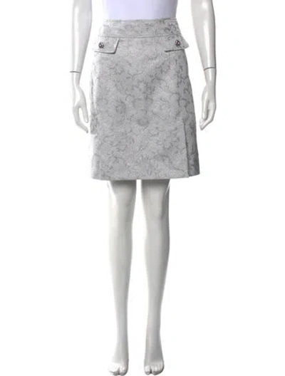 Pre-owned Etcetera Crystal Embellishments Knee-length Skirt In Gray