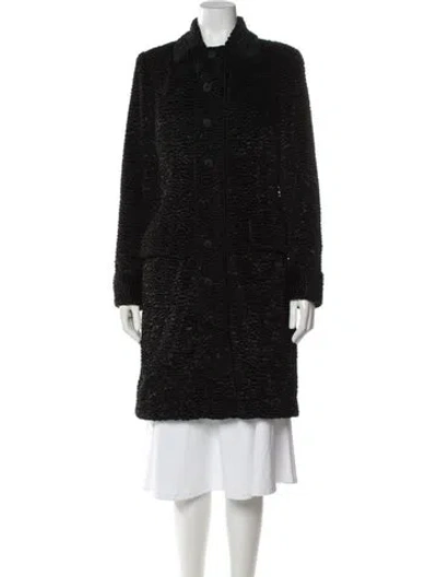 Pre-owned Etcetera Faux Fur Coat In Black