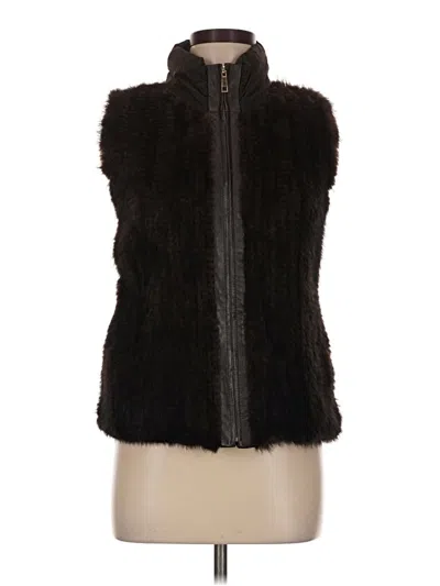 Pre-owned Etcetera Faux Fur Vest In Black