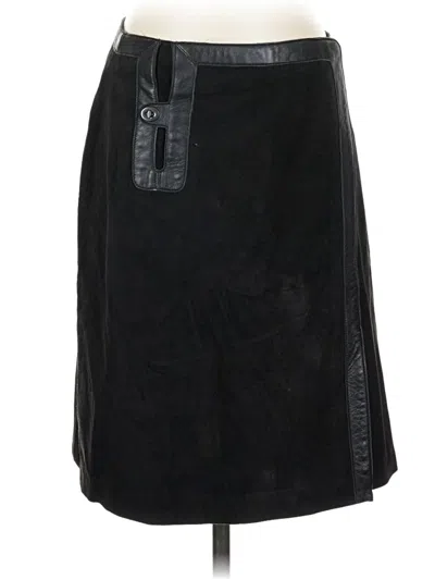 Pre-owned Etcetera Faux Leather Skirt In Black