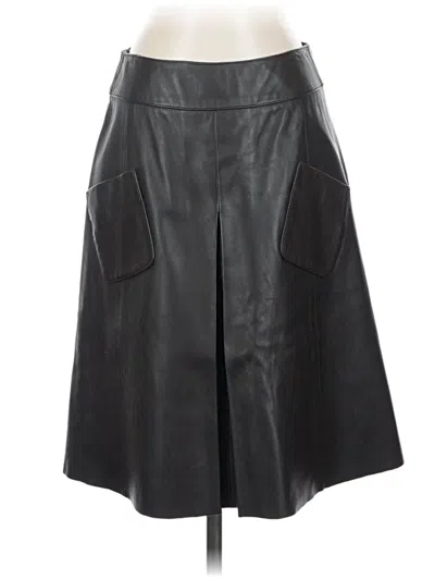 Pre-owned Etcetera Faux Leather Skirt In Brown