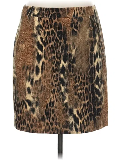 Pre-owned Etcetera Faux Leather Skirt In Brown