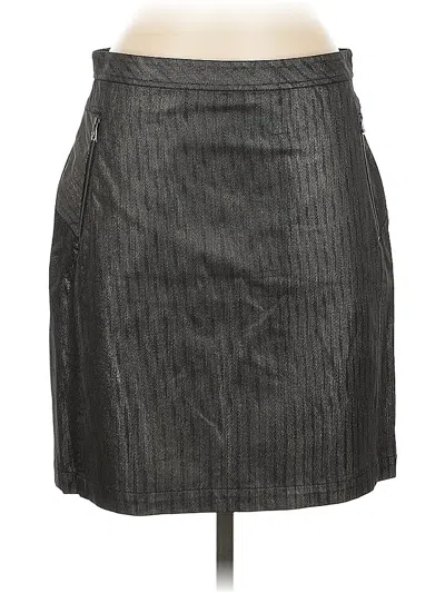 Pre-owned Etcetera Faux Leather Skirt In Gray