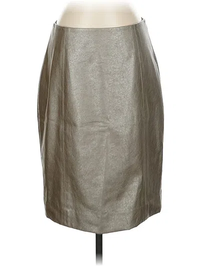 Pre-owned Etcetera Faux Leather Skirt In Silver