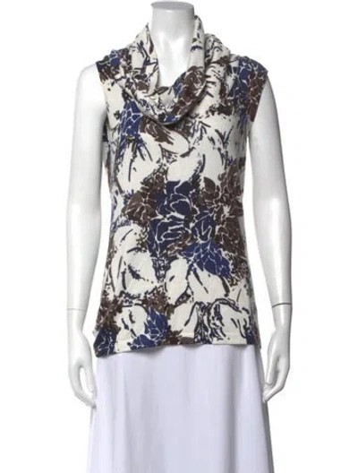 Pre-owned Etcetera Floral Print Cowl Neck Top In Multi