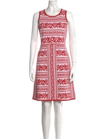 Pre-owned Etcetera Floral Print Knee-length Dress In Red