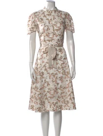 Pre-owned Etcetera Floral Print Knee-length Dress W/ Tags In Neutral