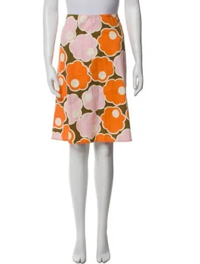 Pre-owned Etcetera Floral Print Knee-length Skirt In Multi