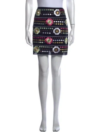 Pre-owned Etcetera Floral Print Mini Skirt In Multi
