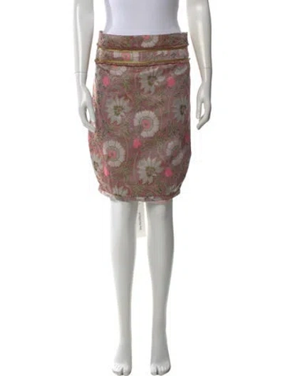 Pre-owned Etcetera Floral Print Mini Skirt In Pink