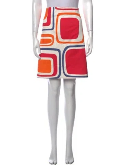Pre-owned Etcetera Graphic Print Mini Skirt In Red