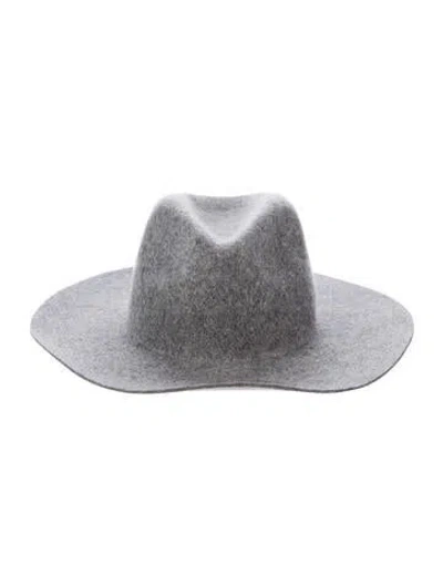 Pre-owned Etcetera Grey Wool Fedora Hat In Gray