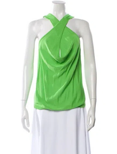 Pre-owned Etcetera Halterneck Sleeveless Top In Green