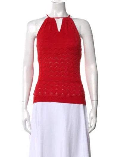 Pre-owned Etcetera Halterneck Sleeveless Top In Red