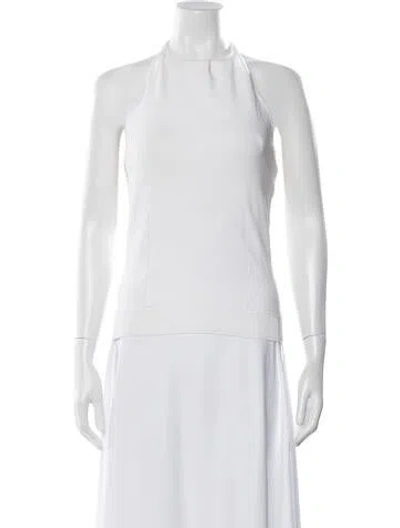 Pre-owned Etcetera Halterneck Sleeveless Top In White