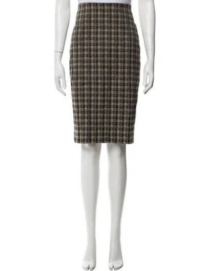 Pre-owned Etcetera Houndstooth Print Knee-length Skirt W/ Tags In Multi