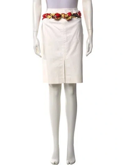 Pre-owned Etcetera Knee-length Skirt In White