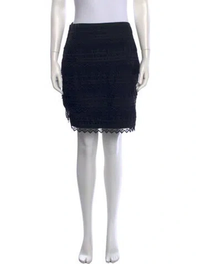 Pre-owned Etcetera Lace Pattern Mini Skirt In Black/blue
