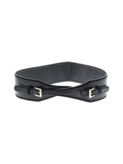Pre-owned Etcetera Leather Belt In Black